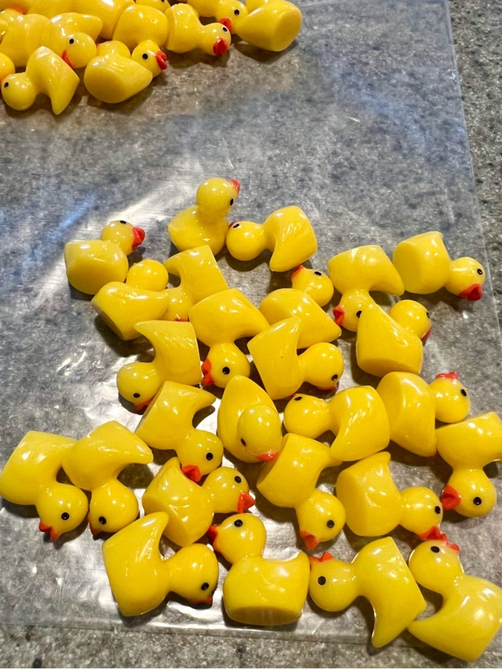 Yellow Resin Duck Garden Ornaments - Set of 25 Mini Ducks